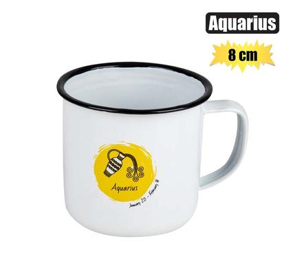 Mug enamel horoscope aquarius 8cm